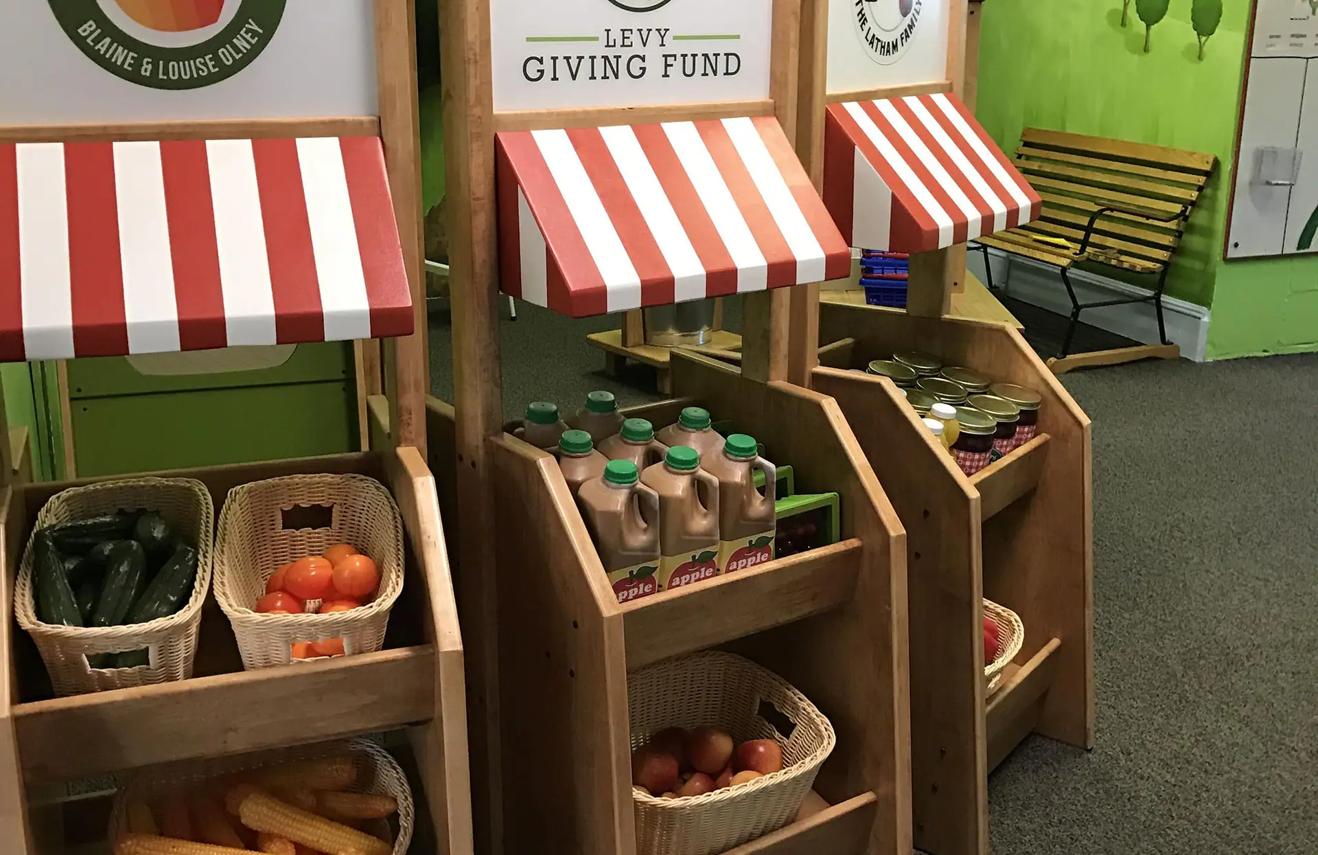 Farmer's Market exhibit at Curious Kids' Museum.