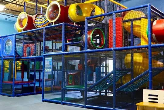 Multi-level adventure maze at Active Kidz in Jericho.