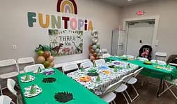 Private party room setup inside Funtopia.