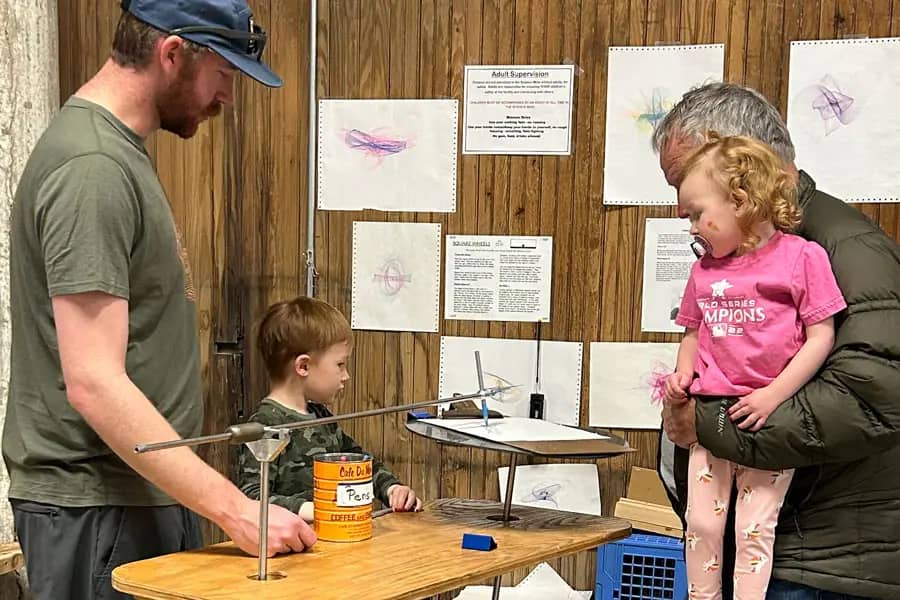 Interactive hands-on science exhibits inside The Science Mine in Butte