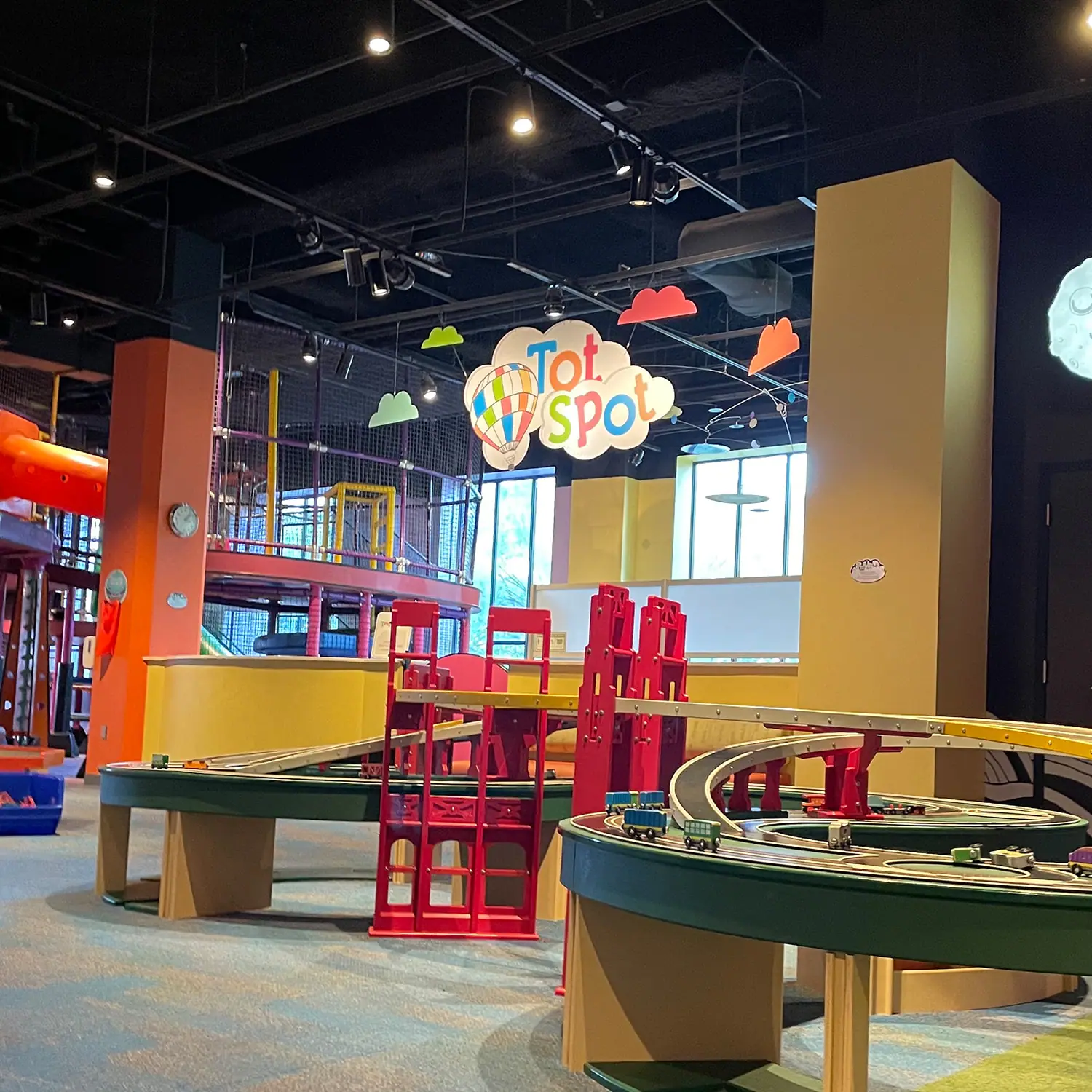 Toddler-friendly Tot Spot area inside Itty Bitty Magic City.