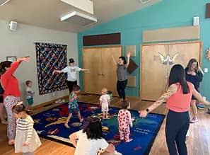 Caregiver-and-child activity inside Durango Cafe au Play.