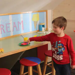 Child-focused exhibit area inside Children's Museum of the Shoals.