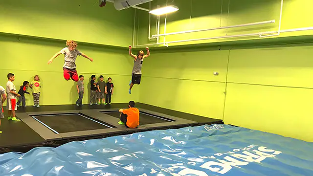 Open jump area with trampolines and airbag landing at Spring City.