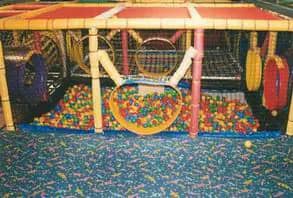 Ball pit section of FunWorld's indoor playground.