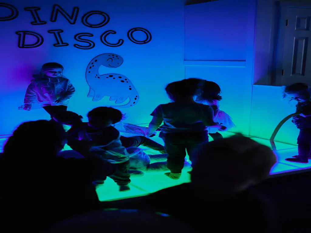 Another view of the indoor play setup at Dino Daisy Play Cafe.