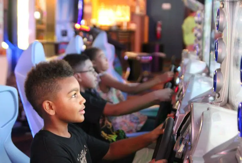 Arcade game area at Active Kidz in Jericho.