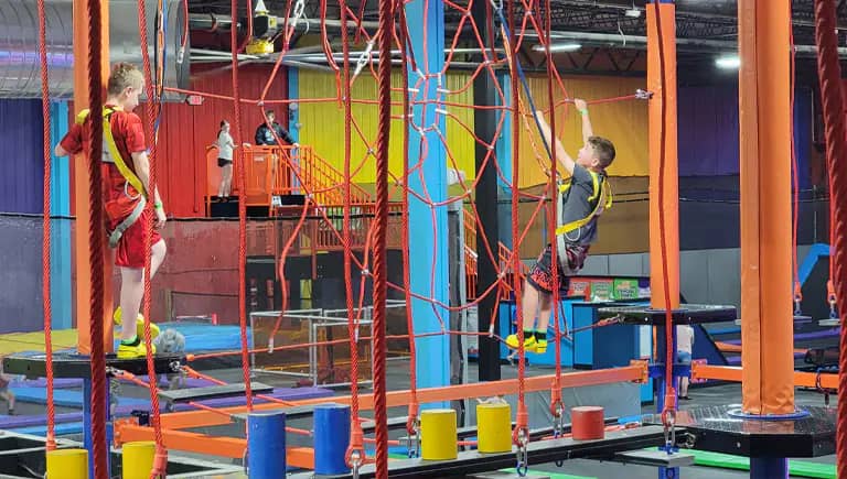 Ropes-style adventure feature at The Fun Station - Quad Cities.