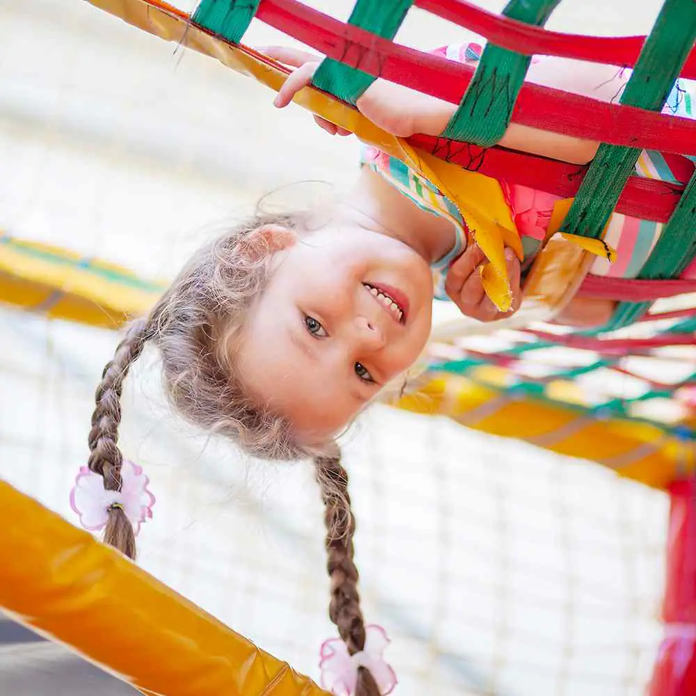 Bright indoor play details at Kinderland play cafe.