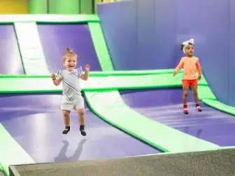 Two younger children jumping at Get Air New Port Richey.