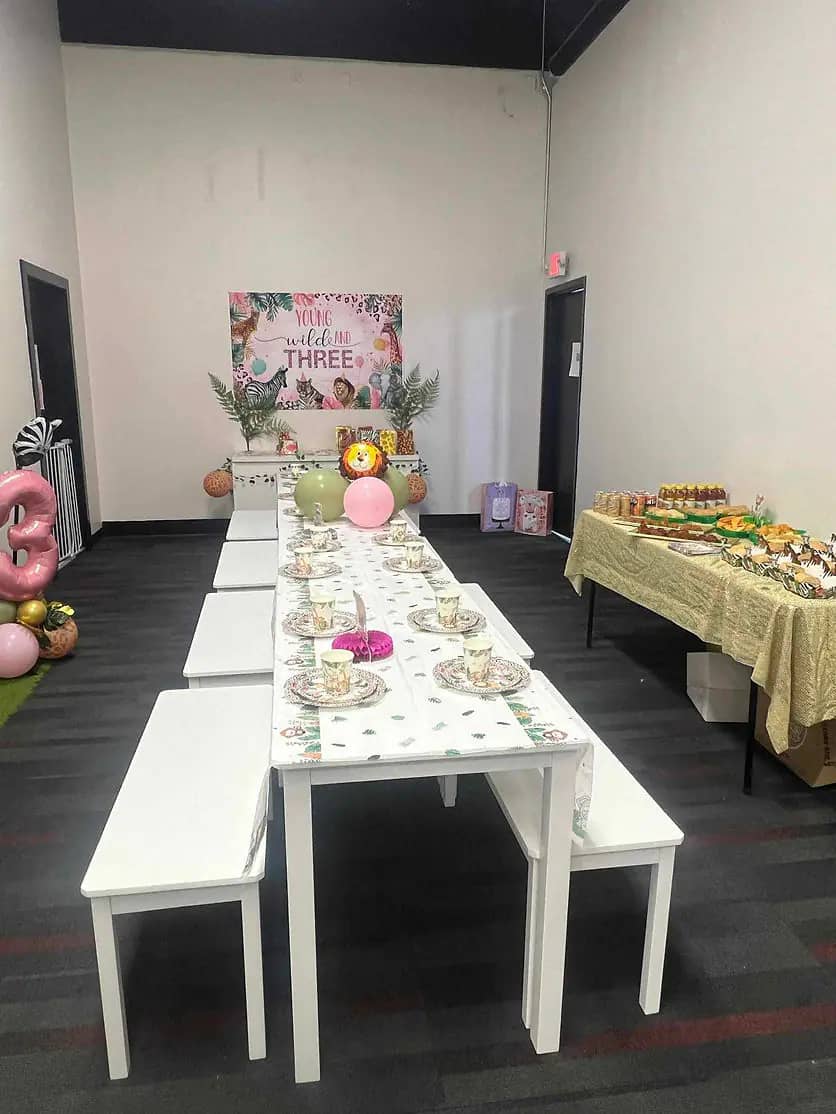 Interior party and play setup at Williston 4 Kidz in Williston