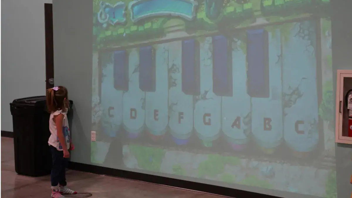 Interactive projection play wall at Wisco Kidz Place