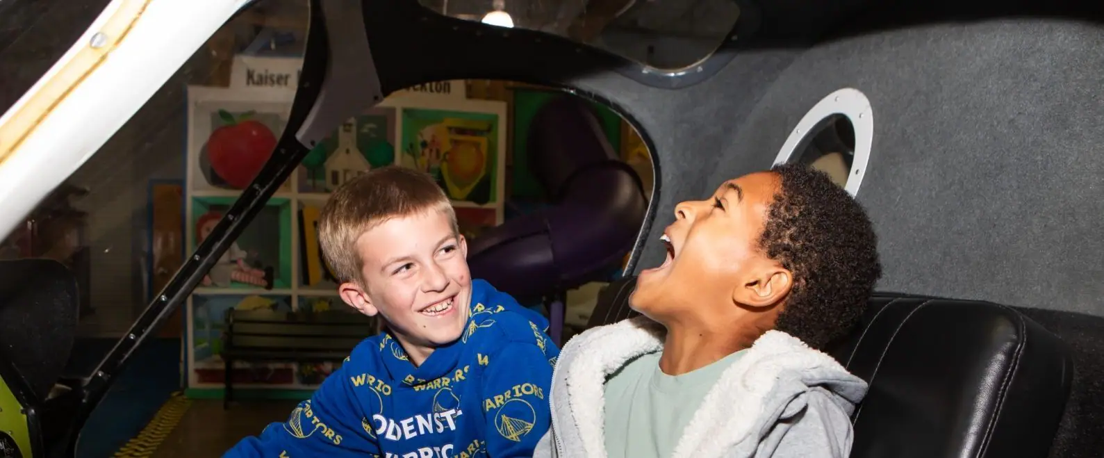 Family-friendly exhibit space at the Children's Museum of Stockton.
