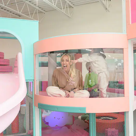 Children playing inside the soft-play area at Mamas Play.