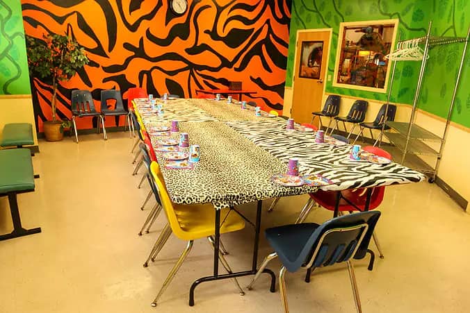 Birthday party room at Jungle Joe's Family Fun Center.