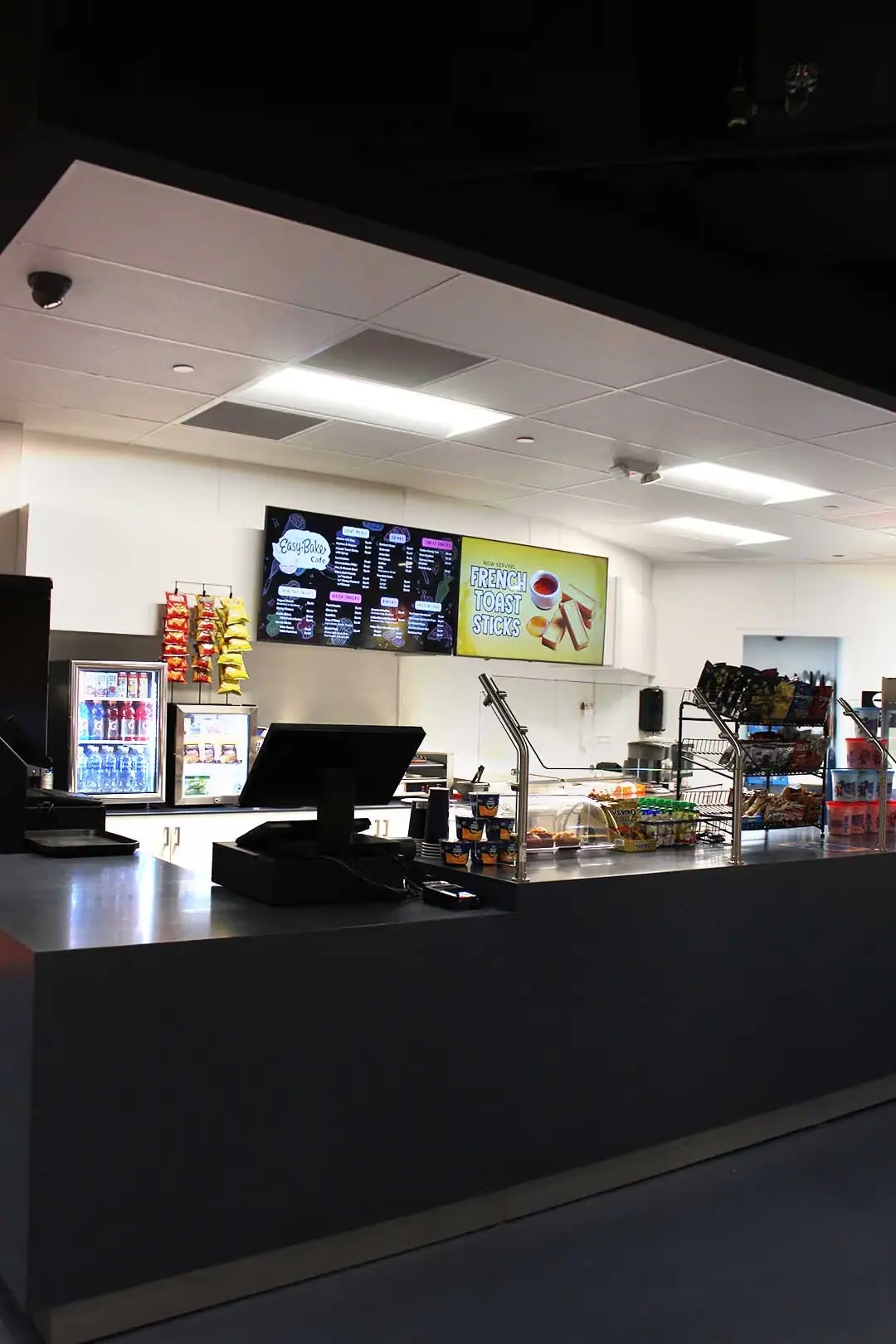 Easy Bake Café counter and seating area inside Planet Playskool.