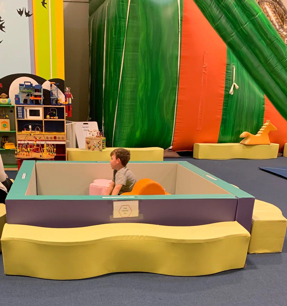 Toddler play area with a soft ball pit at Wonderwild.