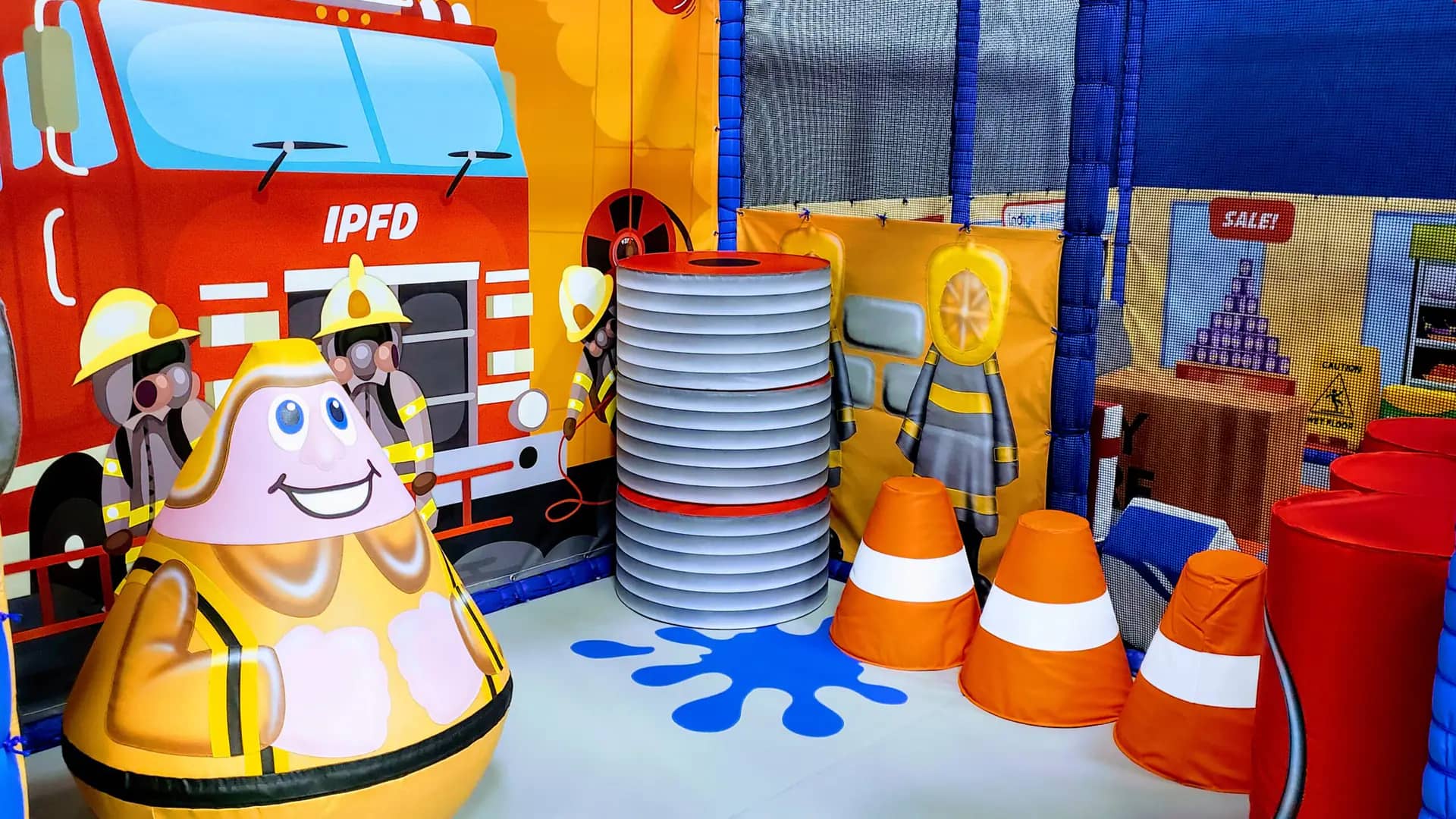 Fire station imagination-play area inside Indigo Play.