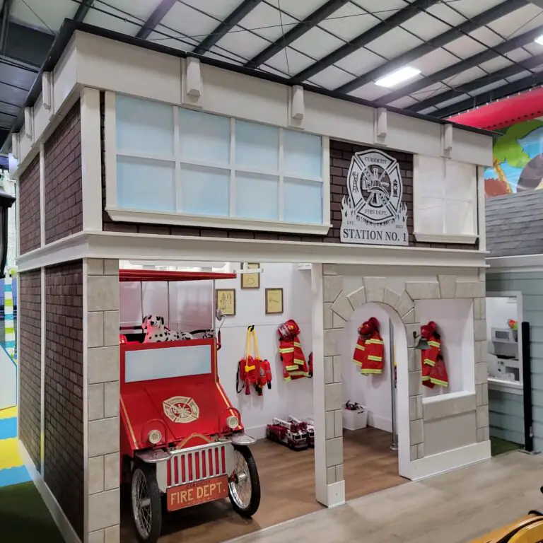 Fire station play area inside CurioCity at PrimeTime.