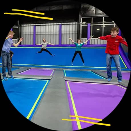 Trampoline attraction zone at Air City 360 Adventure Park.