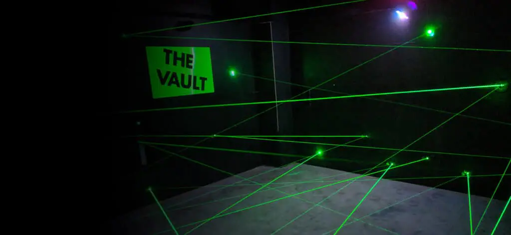 Children using the laser maze and attraction area at Trampoline Zone & Adventure Park.