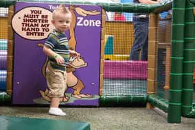 Indoor party setup and play area at The Jungle.