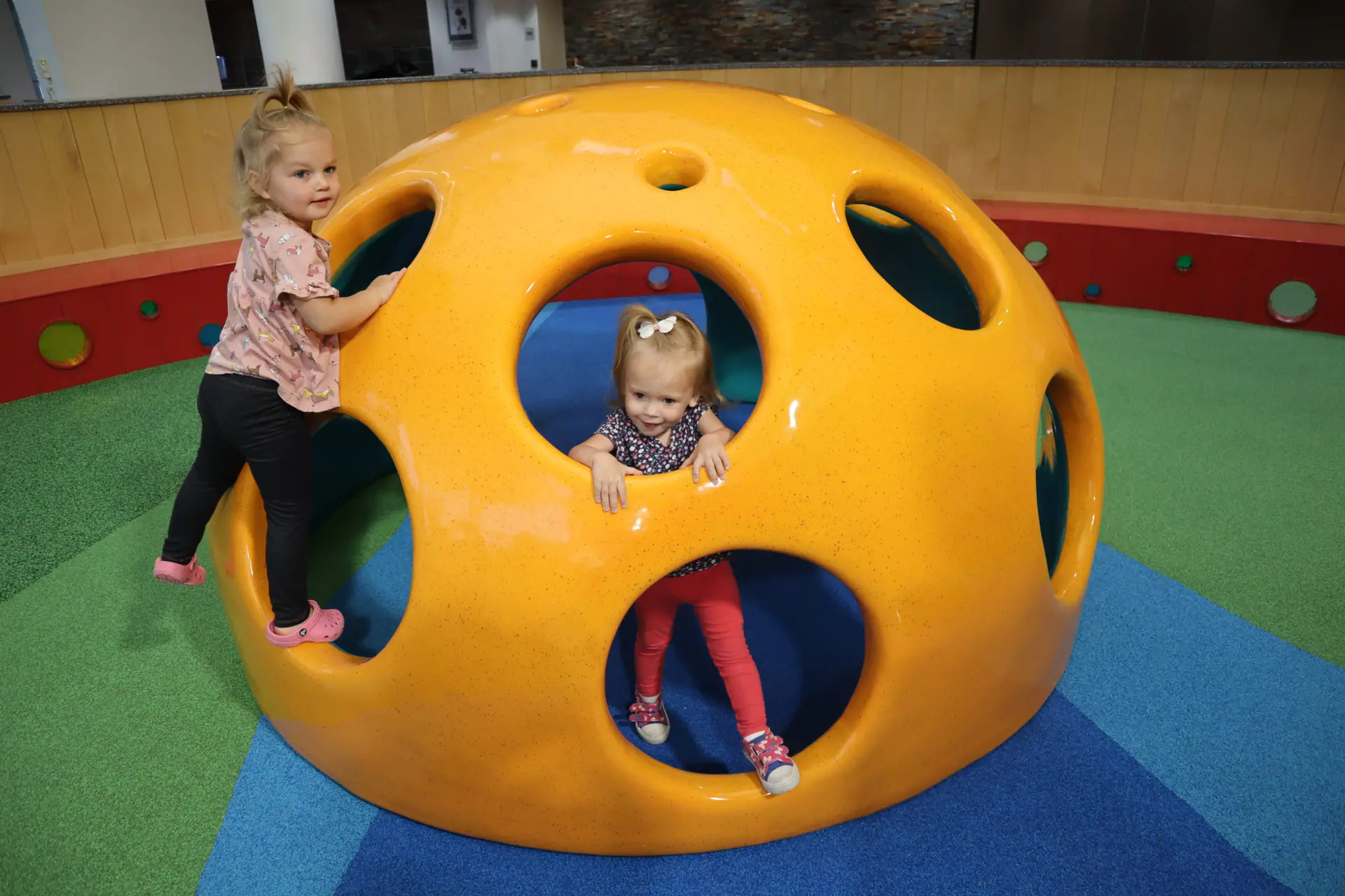 Toddler-friendly play dome and soft play area at James A. Henderson Playground.