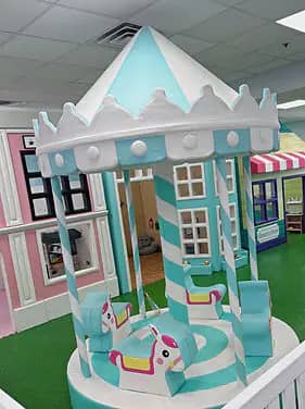 Colorful toddler-friendly play area at A Latte Fun.