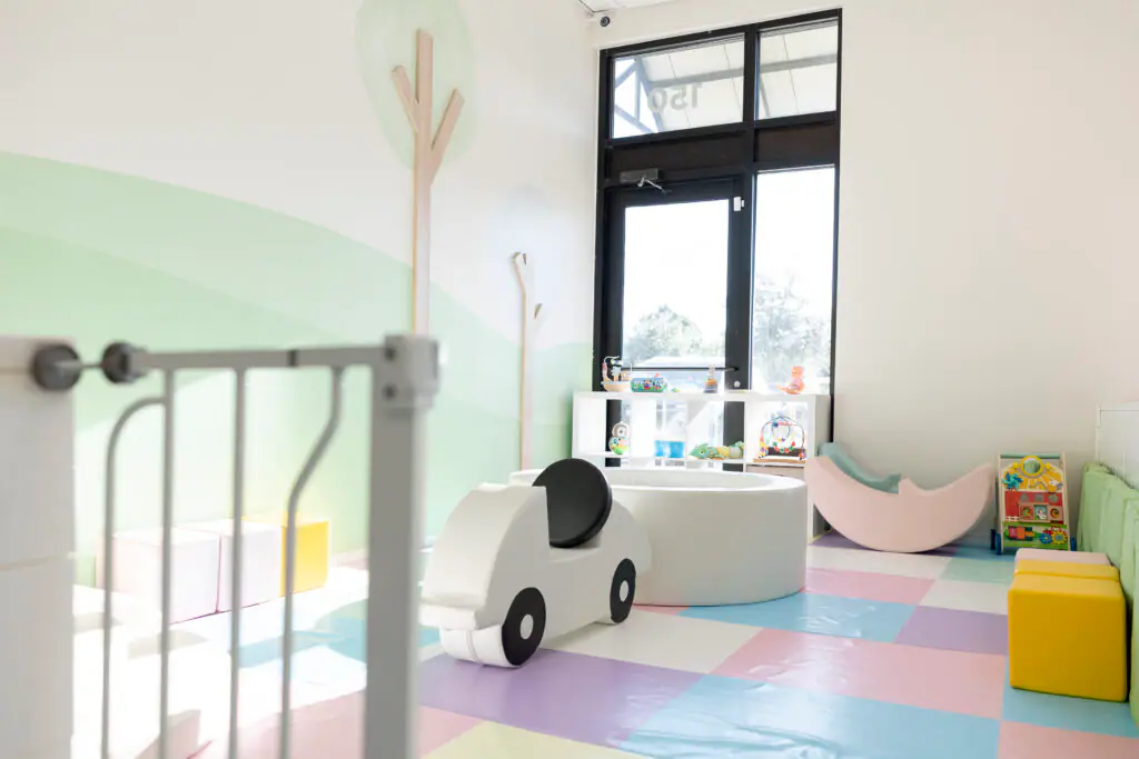 Pastel toddler corner at Abracadabra Play & Café