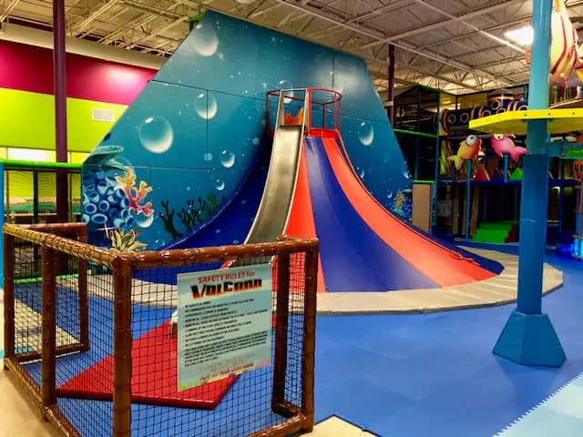 Indoor play area with climbing and active-play features at La La Land Boca Raton.