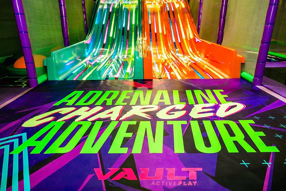 Multi-lane slide area inside Vault ActivePLAY.