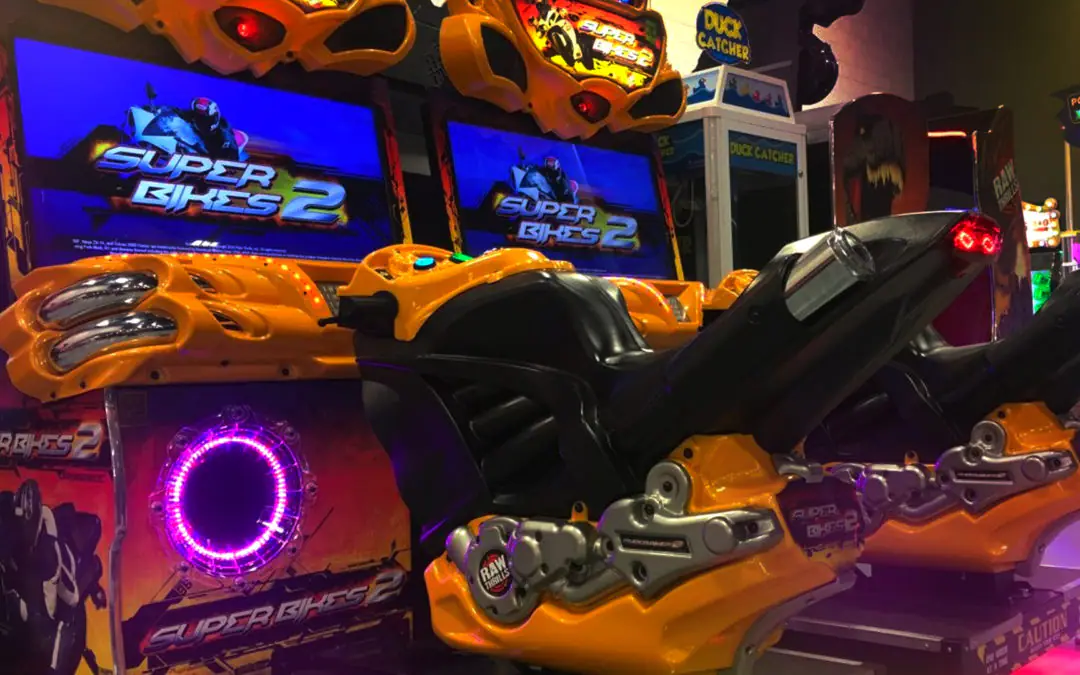 Arcade area inside Urban Air Adventure Park in Concord.