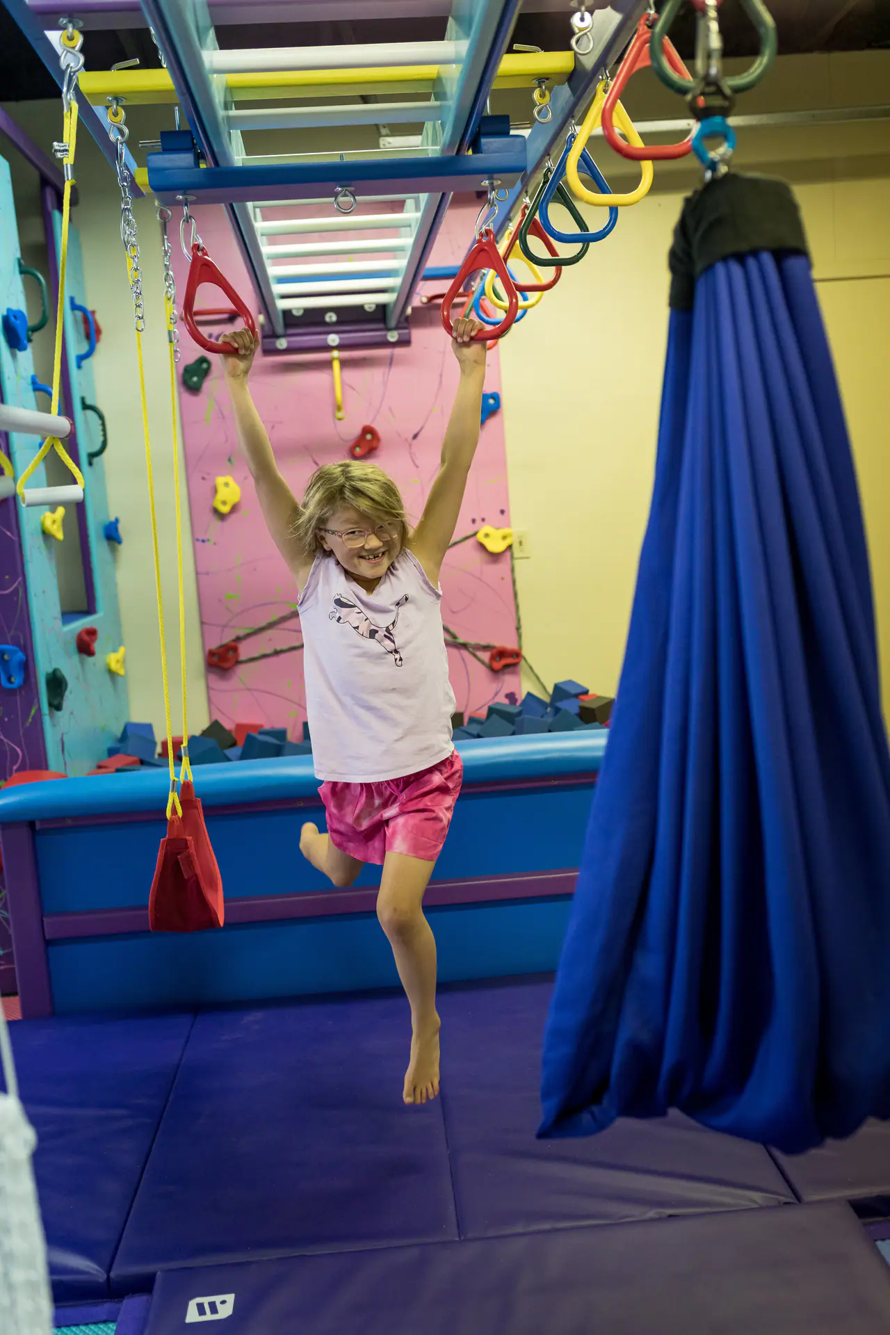 Play features arranged for a calmer, small-group indoor visit.