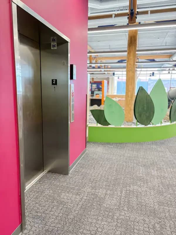 Accessible elevator at the Children's Museum of Eau Claire.