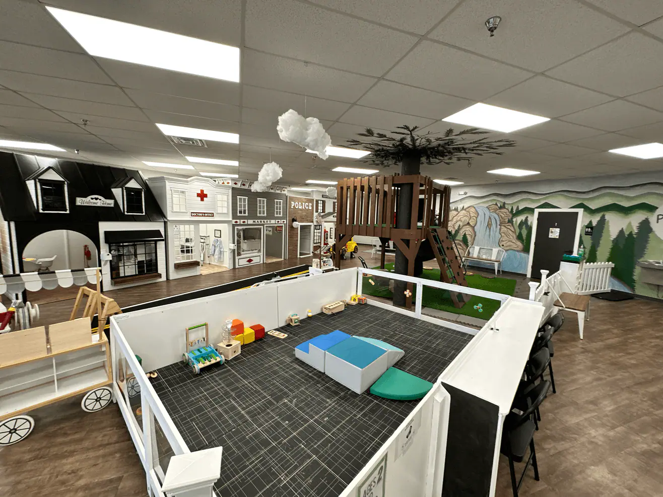 Toddler area and wider play space at Piney Town Playhouse