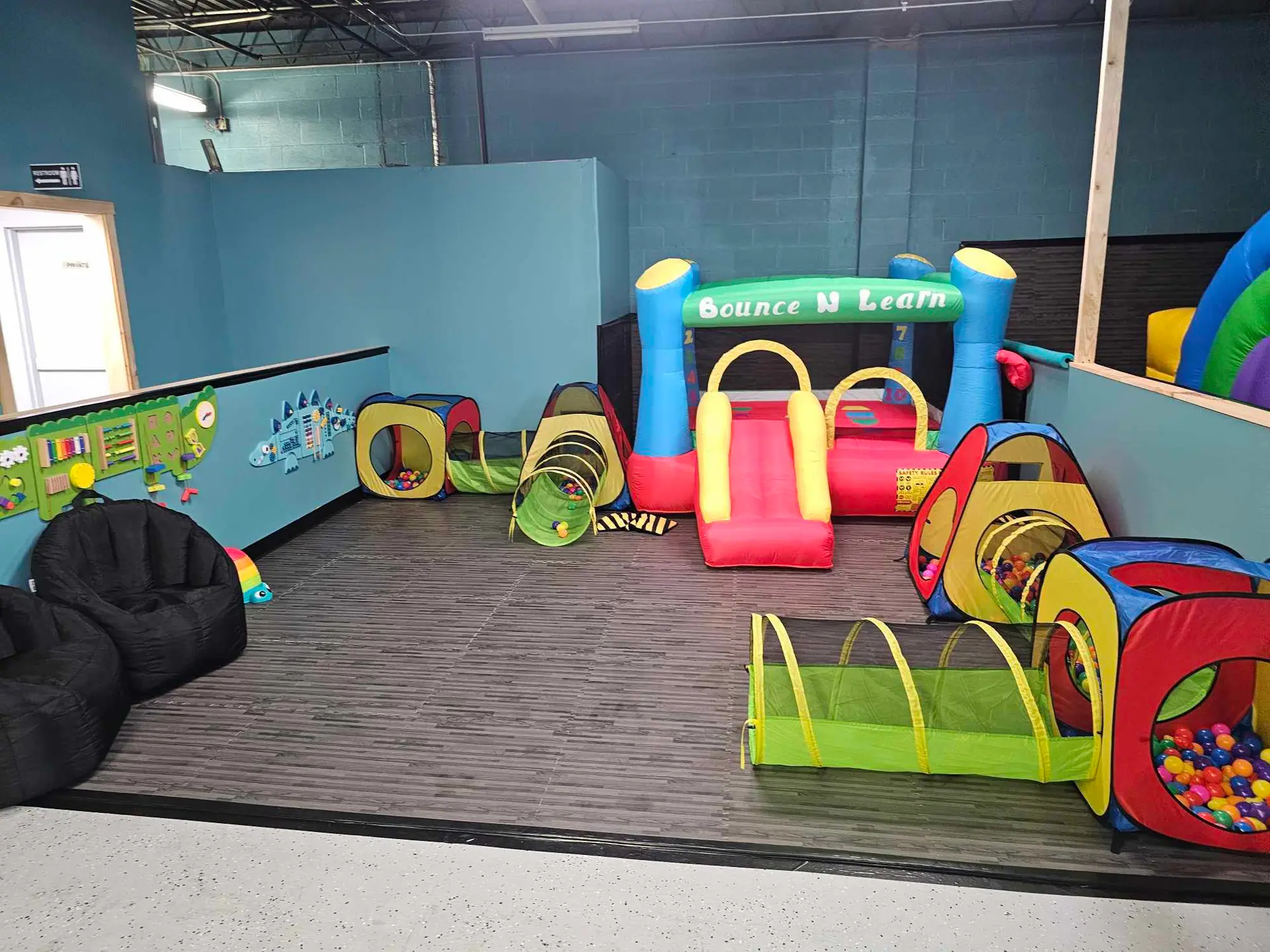 Toddler play area at Level Up Bounce.