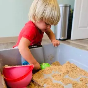 Sensory play setup inside Almost Grown Play Cafe.