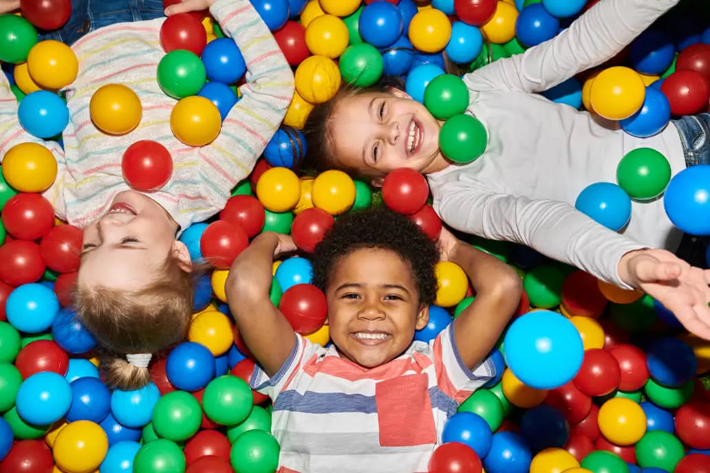 Space-themed indoor play area at Joyland in Brandywine