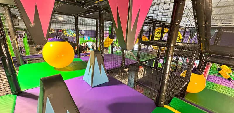 Kids area and trampoline attractions at Max Air Tri-Cities.