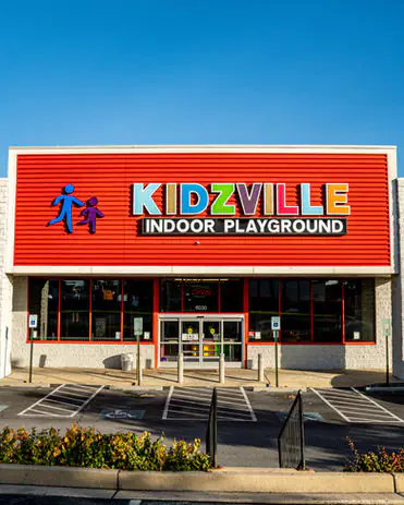 Front exterior of Kidzville Catonsville on Baltimore National Pike.