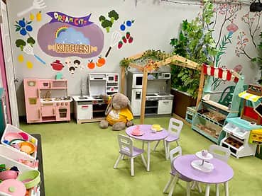 Pretend kitchen play area at Dream City.