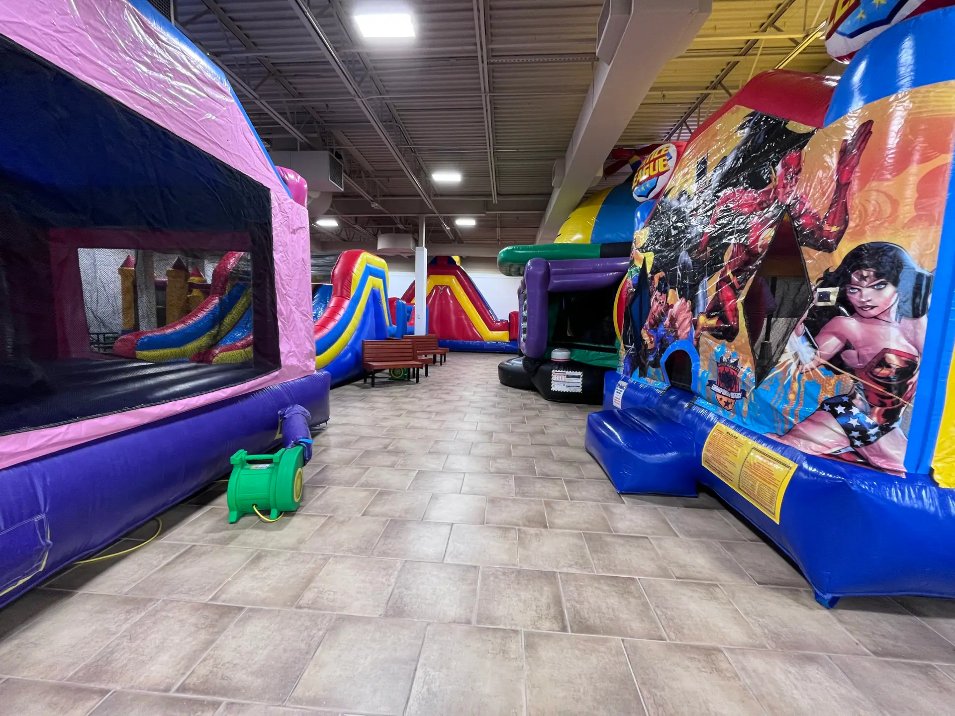 Indoor attractions at Fun Run St. Joe for mixed-age family visits.