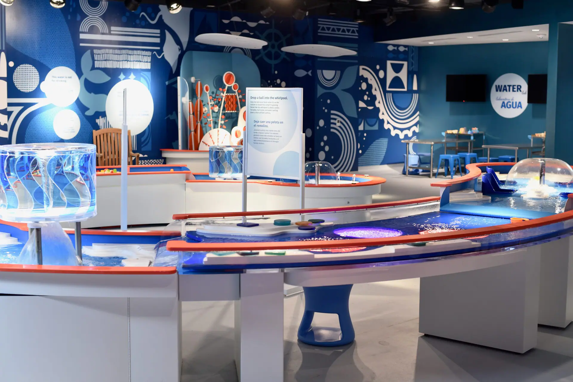 Hands-on water exhibit at Kaleideum