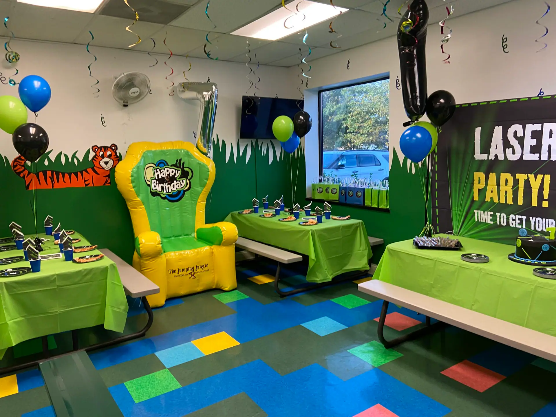 Party room setup at Jumping Jungle in East Brunswick.