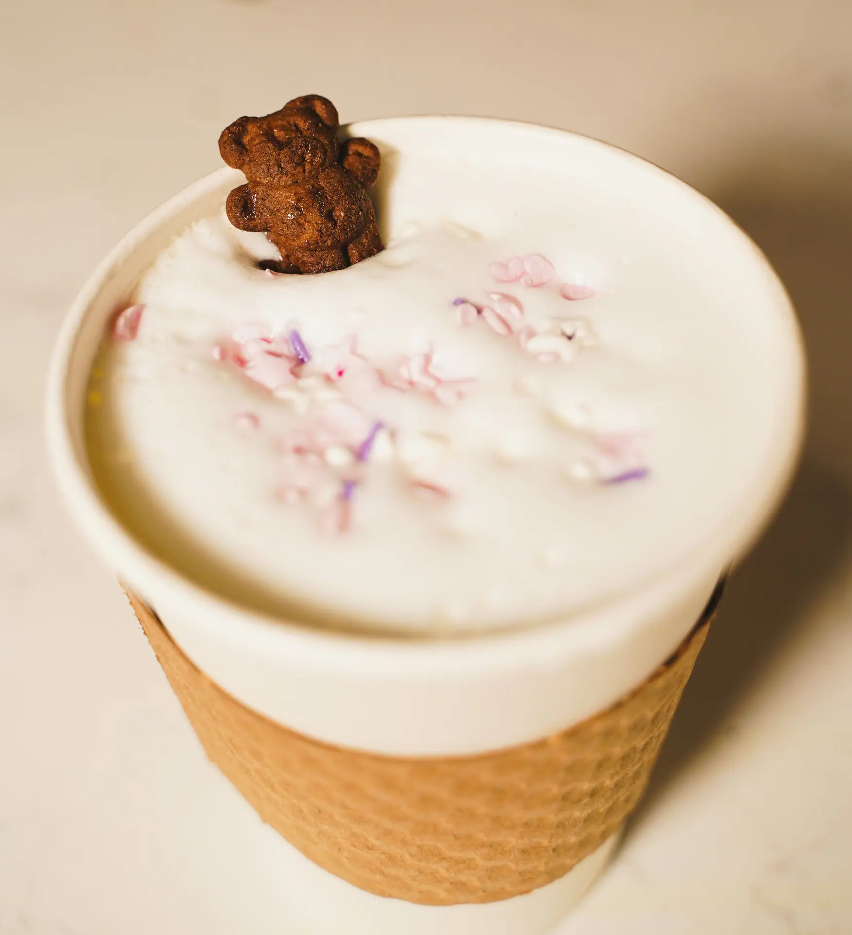Specialty drink from the café counter at Spark Place in Jersey City.