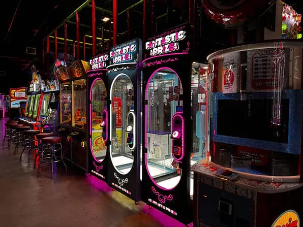 Arcade area inside ATOMIC CITY Family Entertainment Center