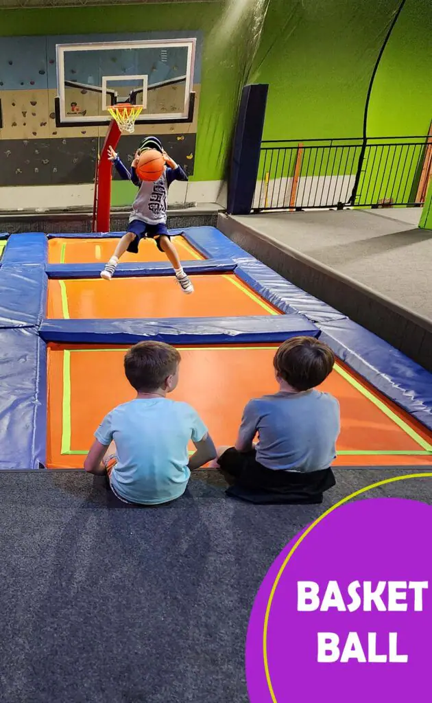 Basketball-jump attraction at LEAP Manhattan.