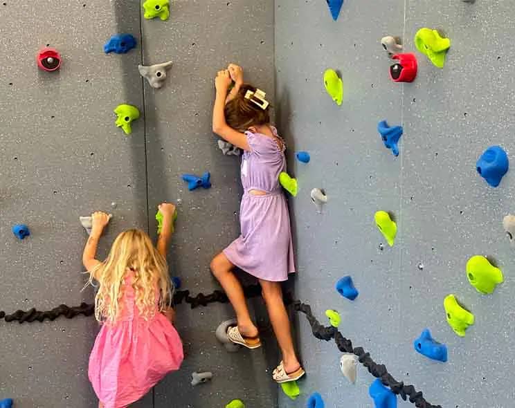 Indoor climbing wall inside Playspace at WL.