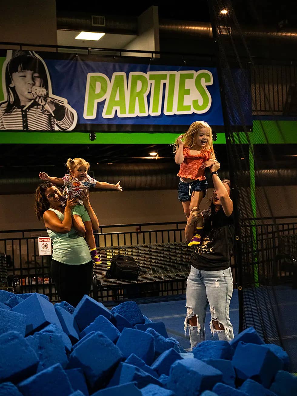 Foam pit and party zone at AMP'D! Adventure Park in Amarillo.