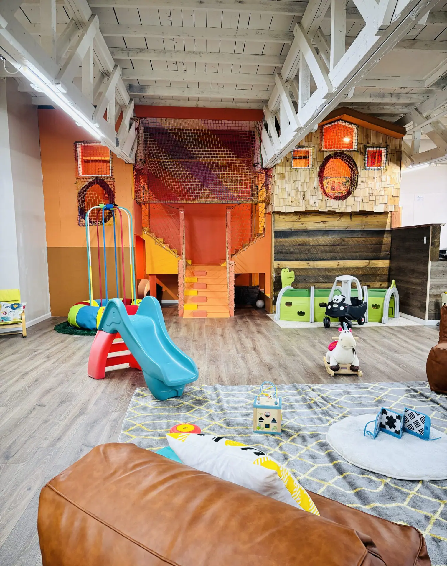 Soft play and climbing area at Village Play Cafe